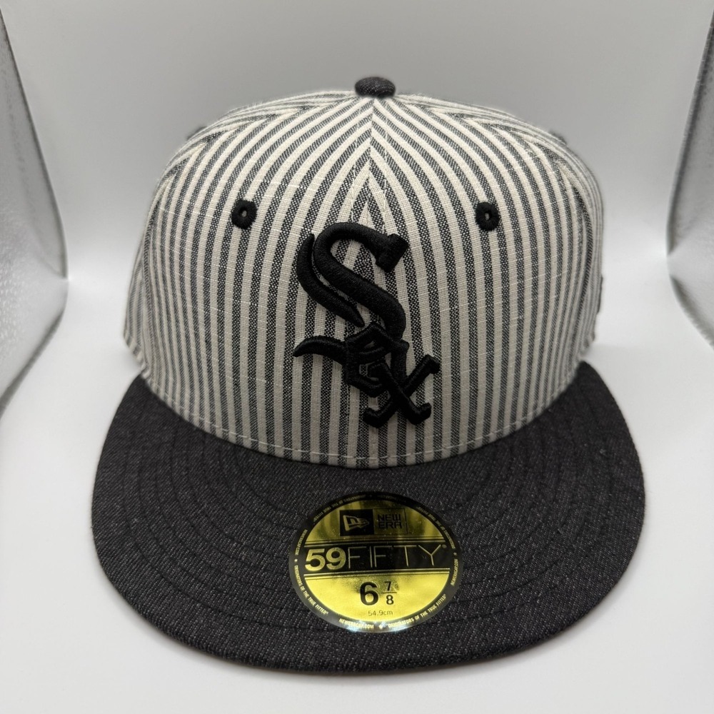 New Era 59FIFTY Chicago White Sox Fitted Striped‎ Seersucker Fitted Hat 6 7/8